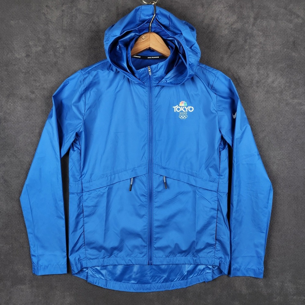 Nike Running Tokyo 2020 Olympics Windbreaker Jacket‎ Mens Small Blue Full Zip